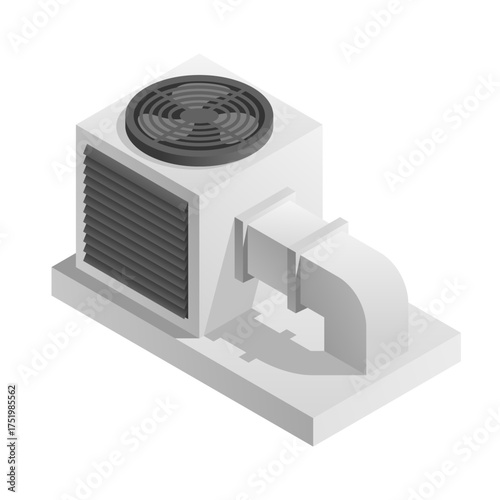 HVAC equipment - duct air system, isometric illustration