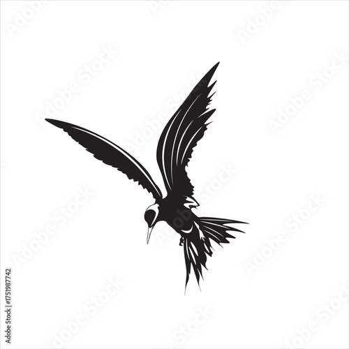 The bird is flying
