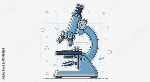 Captivating blue microscope illustration for scientific research, discovery, and educational content, symbolizing innovation and exploration.