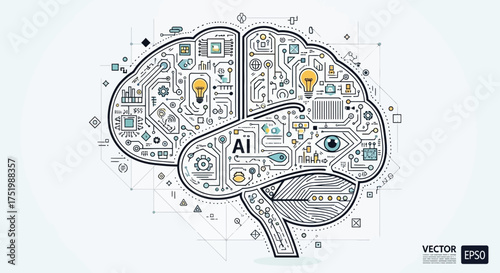 Visualize the future of intelligence with a modern AI brain graphic, showcasing innovation and connectivity