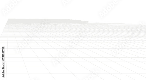 Faint Perspective Grid: White Lines on White Surface