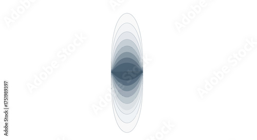 Abstract Elliptical Forms with Graduated Shades of Blue and Gray