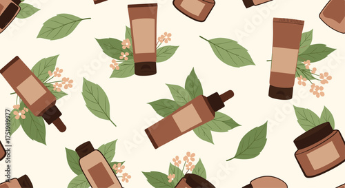 Natural ingredients and beauty products for skin care.