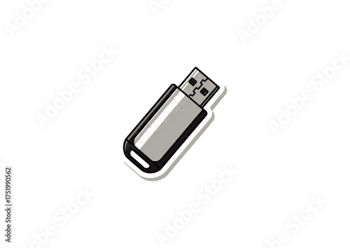 Stylized USB Drive Illustration A Simple Storage Solution Icon