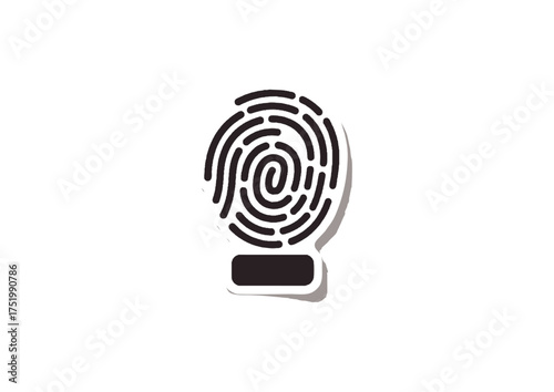 Stylized graphic icon of a human fingerprint pattern representing digital security, personal identity, and advanced authentication systems, suitable for technology and data protection concepts