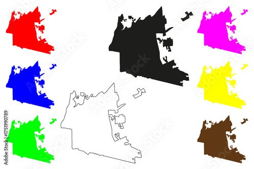 Soledad de Graciano Sanchez city (United Mexican States, Mexico, San Luis Potosi State) map vector illustration, scribble sketch Soledad de Graciano Sánchez, Diez Gutiérrez or Diez Gutierrez map