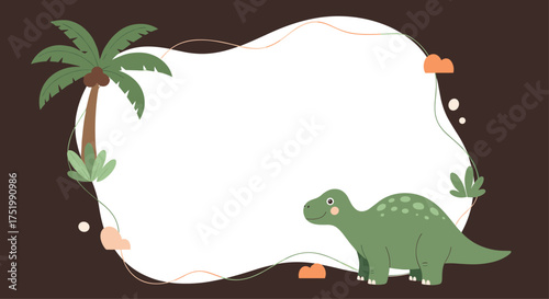 A prehistoric adventure awaits with charming dinosaurs and lush green landscapes.