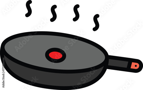 a hot frying pan with steam rising up