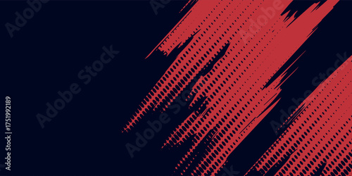 Glitch distorted grunge background. Noise destroyed texture. Red halftone dots gradient grunge texture background. vector eps10