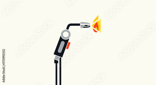 Stylized Blowtorch Emitting a Vibrant Flame and Heat