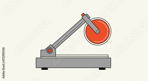 Stylized Illustration of a Manual Paper Cutter Machine