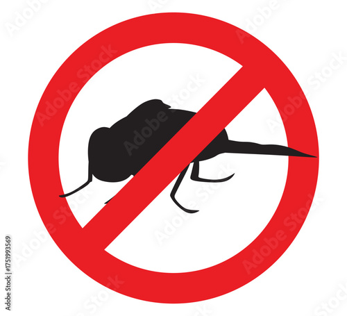 Forbidden fly sign. vector illustration