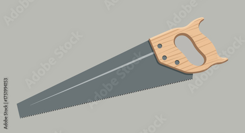Classic Wooden Hand Saw with Sharp Serrated Metal Blade