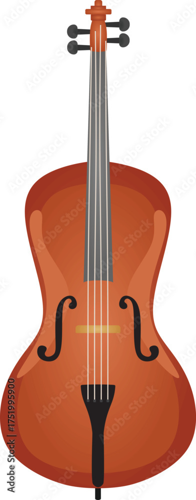 Fototapeta premium Traditional brown cello. vector illustration