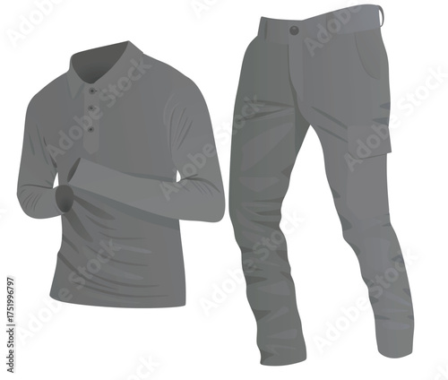 T shirt and pants. vector illustration	