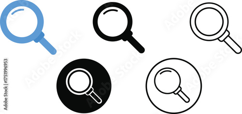Magnifying glass loupe. Vector isolated icon. Search icon vector. Magnifier loupe sign.