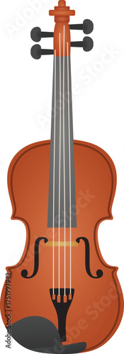 Traditional brown violin. vector illustration