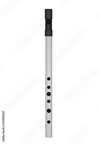 Grey whistle flute. vector illustration