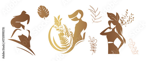 Illustration of a relaxed woman surrounded by plants and soft colors. Ideal for selfcare, wellness, and lifestyle projects, social media visuals, or cozy design concepts.