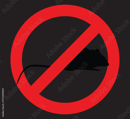 Forbidden rats sign. vector illustration	