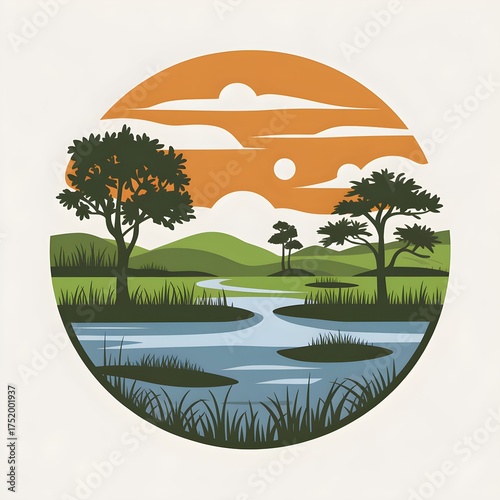 World Wetlands Day Celebrate Nature’s Water Guardians Beautiful Wetland Landscape Illustration for World Wetlands Day Wetlands Preservation Art – Celebrate World Wetlands Day
