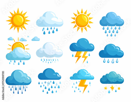 Simple weather icon vector set