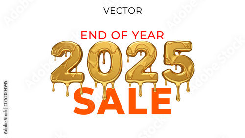 2025 end of year sale, offer, deal, discount advertising concept design.
