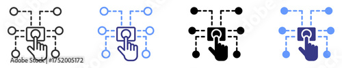 digital skills icon set multiple style