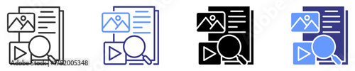 media literacy icon set multiple style