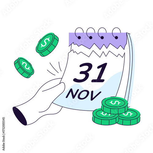 A beautiful design illustration of payday