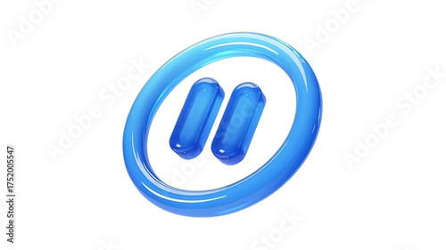 Free Download Vibrant blue glossy pause button icon symbolizing media control and digital interface design, perfect for apps and websites - GFXLoad