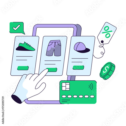 Modern design illustration of buy nicker online