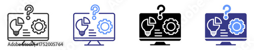 saving technical problem icon set multiple style