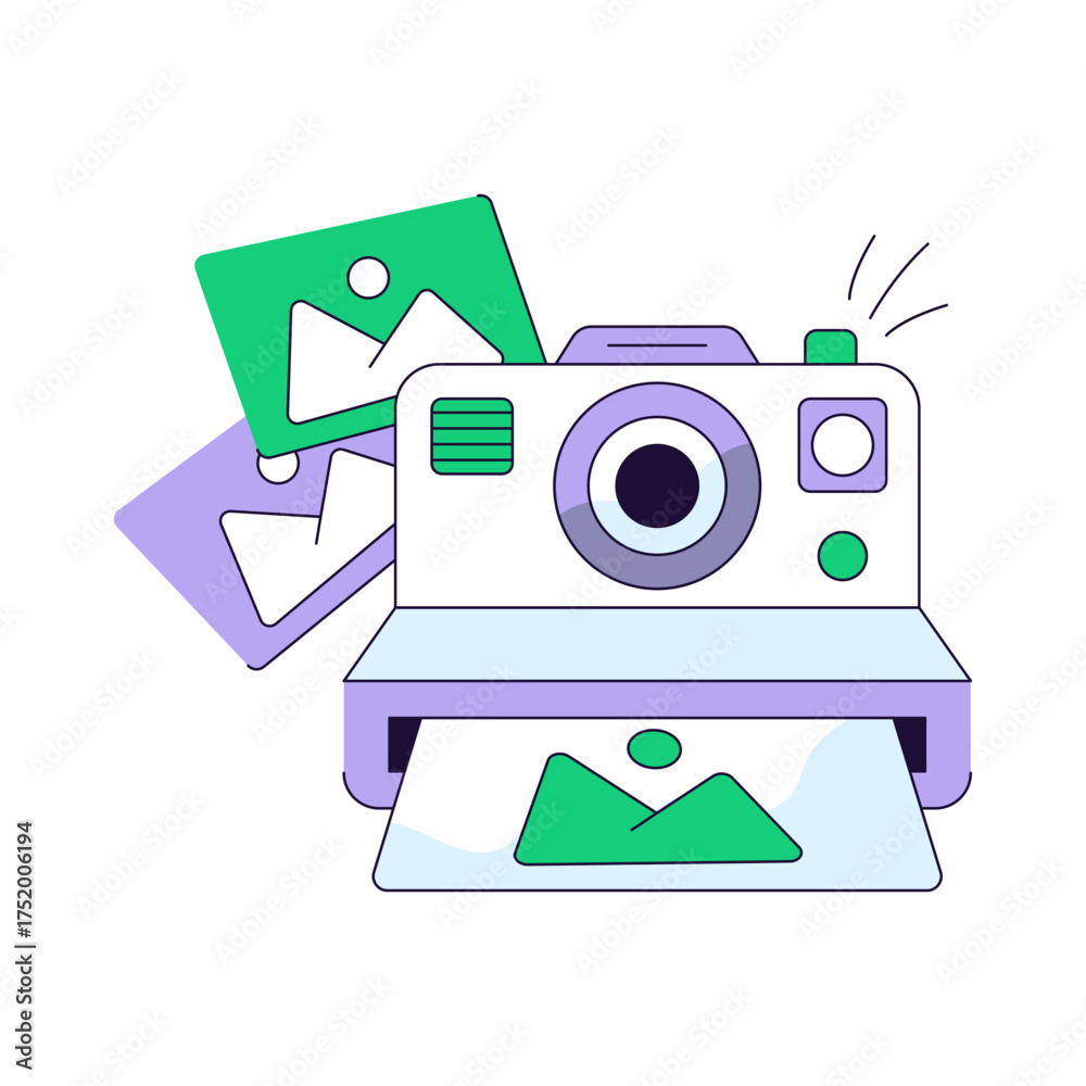 Fototapeta premium Premium download illustration of instant camera