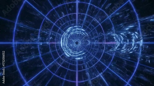 Abstract blue technology background with glowing circles