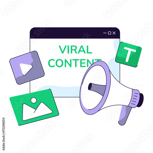 Modern design illustration of viral content