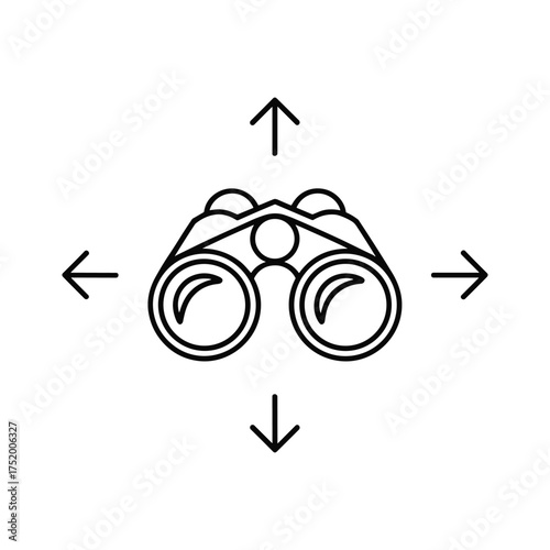 Binoculars Directional Vector Icon for Exploration and Navigation
