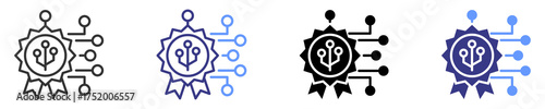 digital competences icon set multiple style