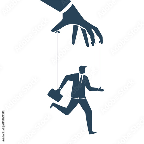 Corporate Control and Manipulation: Businessman Puppet on Strings
