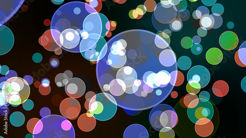 rainbow big blue bubble divine dimension bokeh blur absract dark isolated