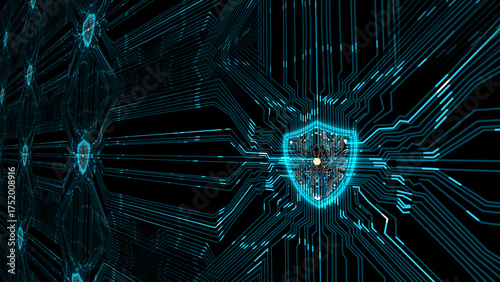 Digital Shield with Circuit Board Design for Cybersecurity Protection