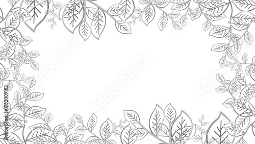 young glow transparent leaves silver color border on the isolated