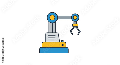 Industrial automation illustrated with robotic arm for modern factory production