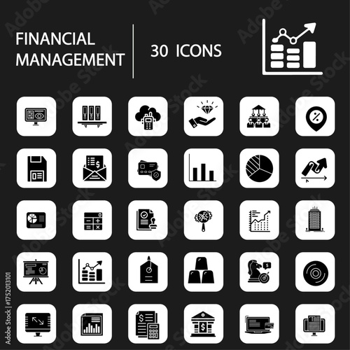 Financial Management Icons, a collection of 30 essential business finance icons