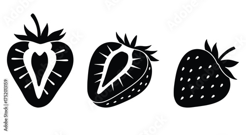 Strawberry Silhouettes: Capturing the essence of freshness and natural sweetness, these minimalist silhouettes of strawberries showcase the fruit's iconic shape and inviting allure. 