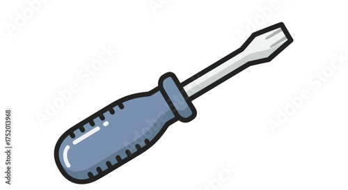 Illustration depicting a flat-head screwdriver, a common tool for various repair works, with a