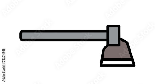 A simple illustration of a hoe for cultivation symbolizing gardening and agricultural tool use