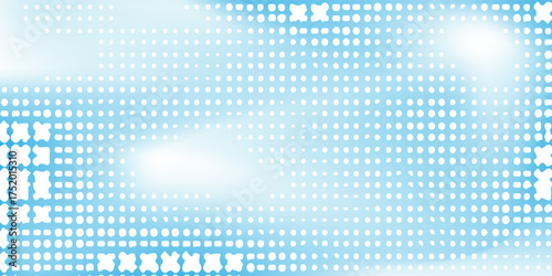 Light BLUE vector illustration which consist of circles. Dotted gradient design for your business. Creative geometric background in halftone style with colored spots.