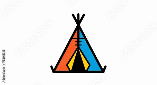 Vibrant teepee graphic representing native american culture and design exploration with