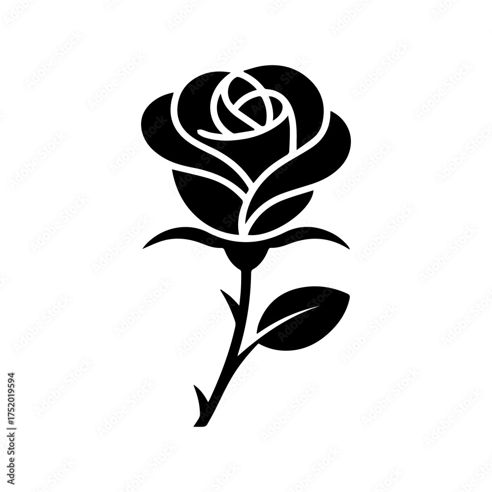 Obraz premium black rose vector